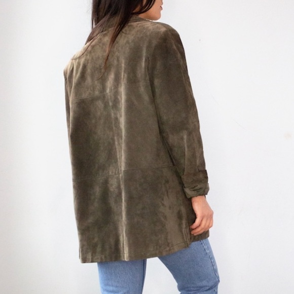 Vintage 90s Green Leather Jacket M/L - Picture 2 of 9